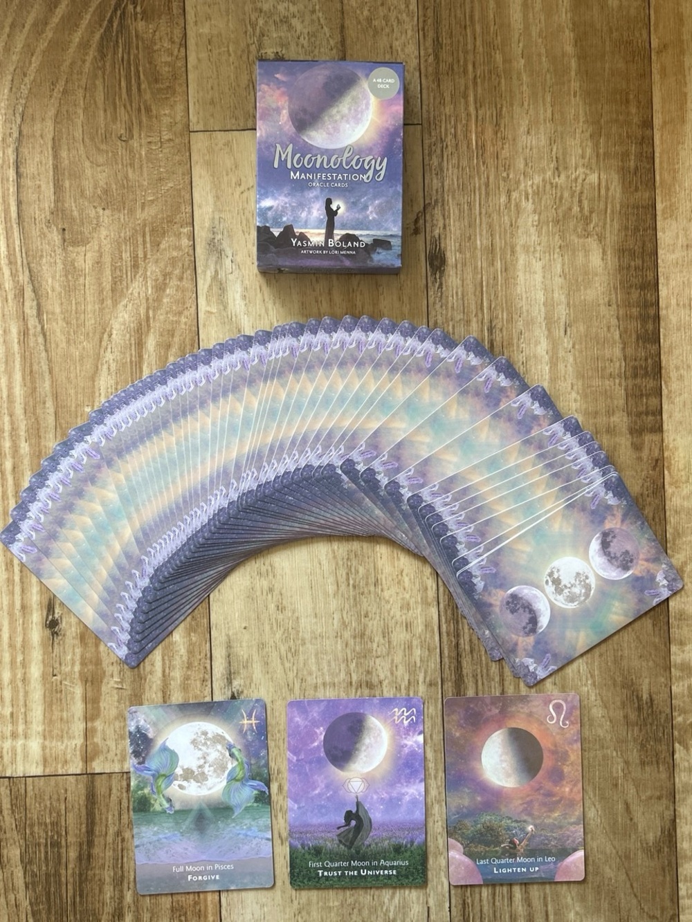 Moonology Manifestation Oracle Cards by Yasmin Boland - Purple Moon Deck